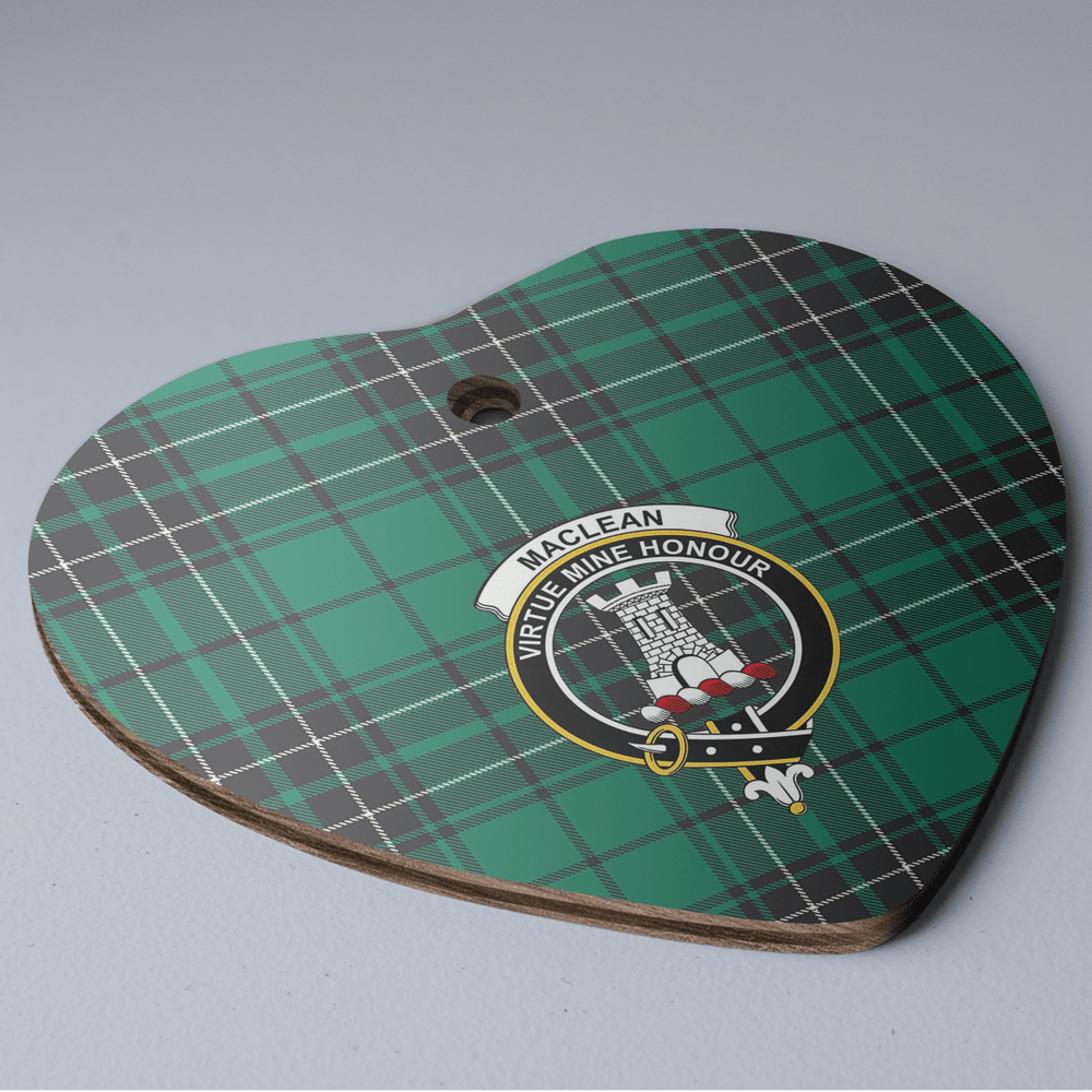 Clan MacLean Hunting Ancient Tartan Crest Heart Ceramic Ornament AH51 MacLean Hunting Ancient Tartan Tartan Christmas   