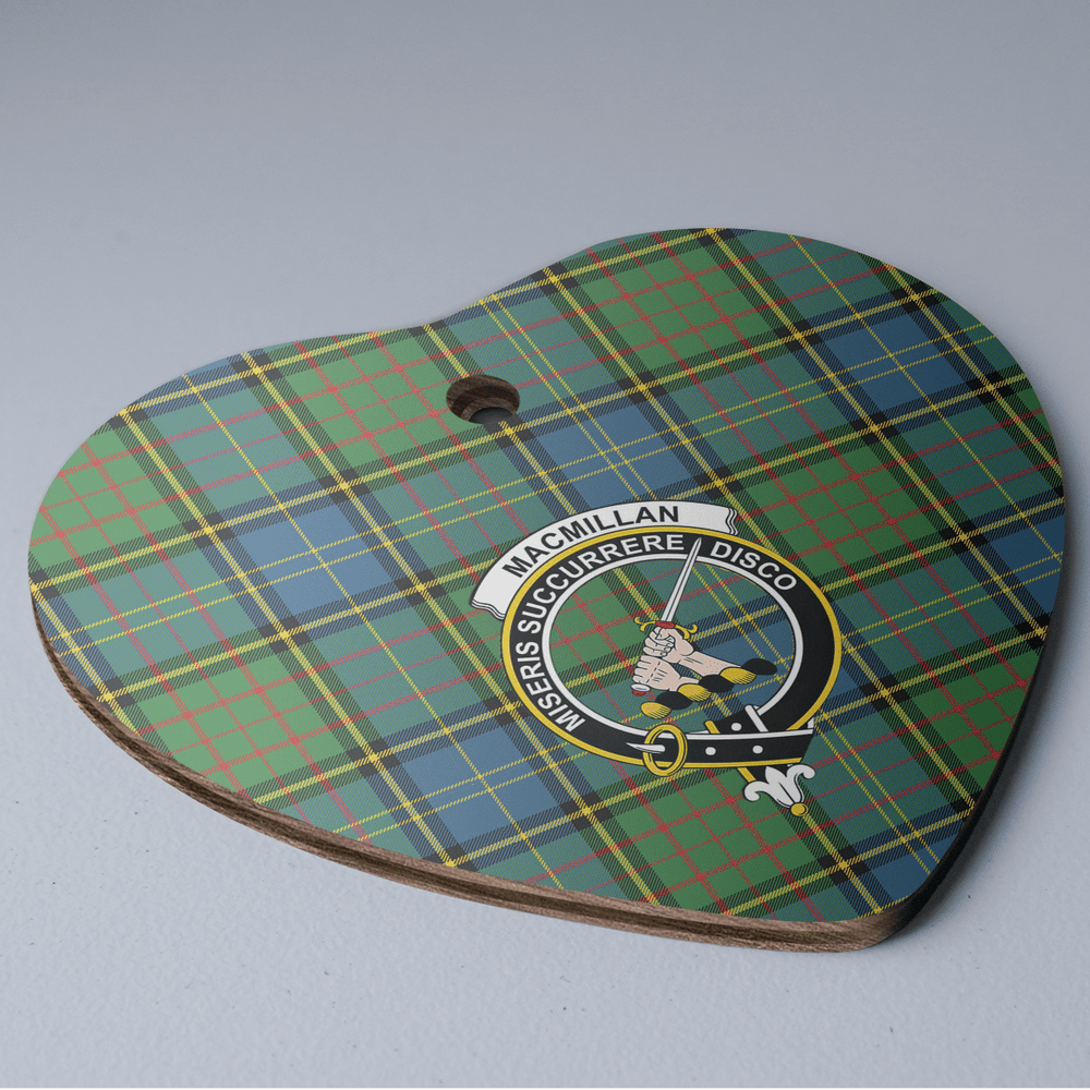 Clan MacMillan Hunting Ancient Tartan Crest Heart Ceramic Ornament RY19 MacMillan Hunting Ancient Tartan Tartan Christmas   