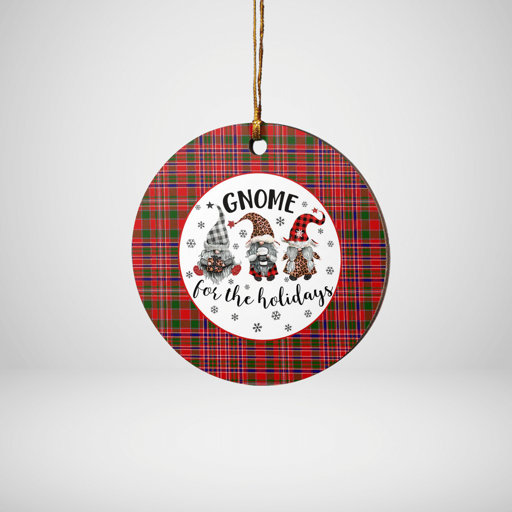 Clan MacAlister Modern Tartan Tartan Crest Gnome Round Ceramic Ornament XC89 MacAlister Modern Tartan Tartan Christmas   