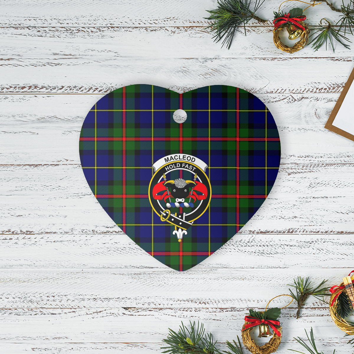 Clan MacLeod of Harris Modern Tartan Crest Heart Ceramic Ornament MC54 MacLeod of Harris Modern Tartan Tartan Christmas   