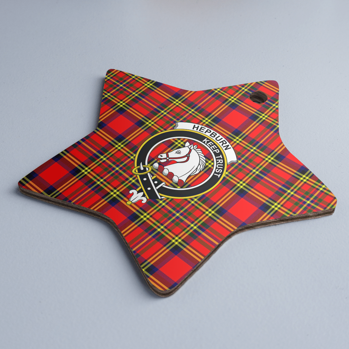 Clan Hepburn Tartan Crest Star Ceramic Ornament JT68 Hepburn Tartan Tartan Christmas   