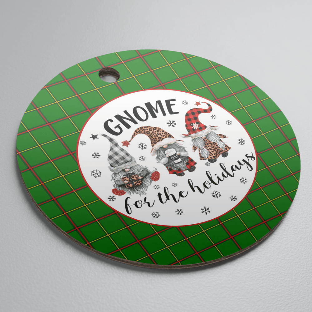 Clan Tribe of Mar Tartan Tartan Crest Gnome Round Ceramic Ornament ZQ84 Tribe of Mar Tartan Tartan Christmas   
