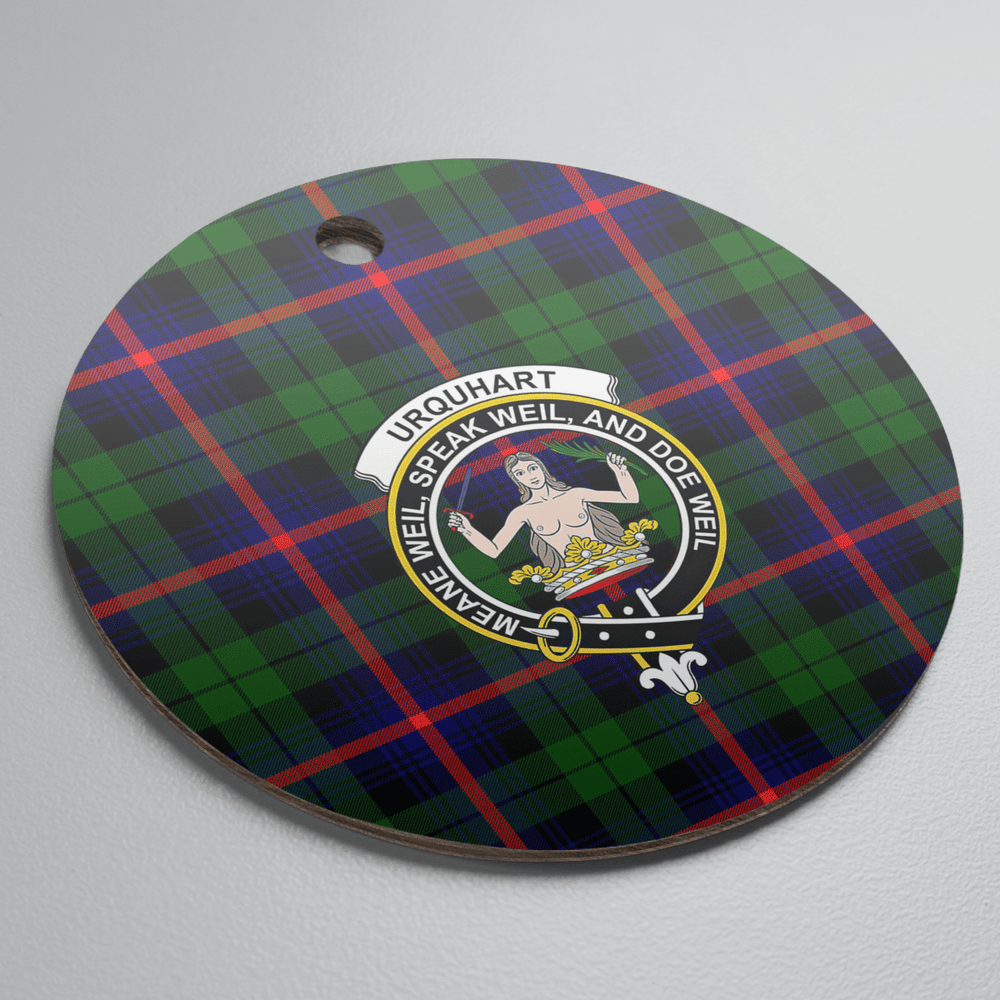 Clan Urquhart Modern Tartan Crest Round Ceramic Ornament PR93 Urquhart Modern Tartan Tartan Christmas   