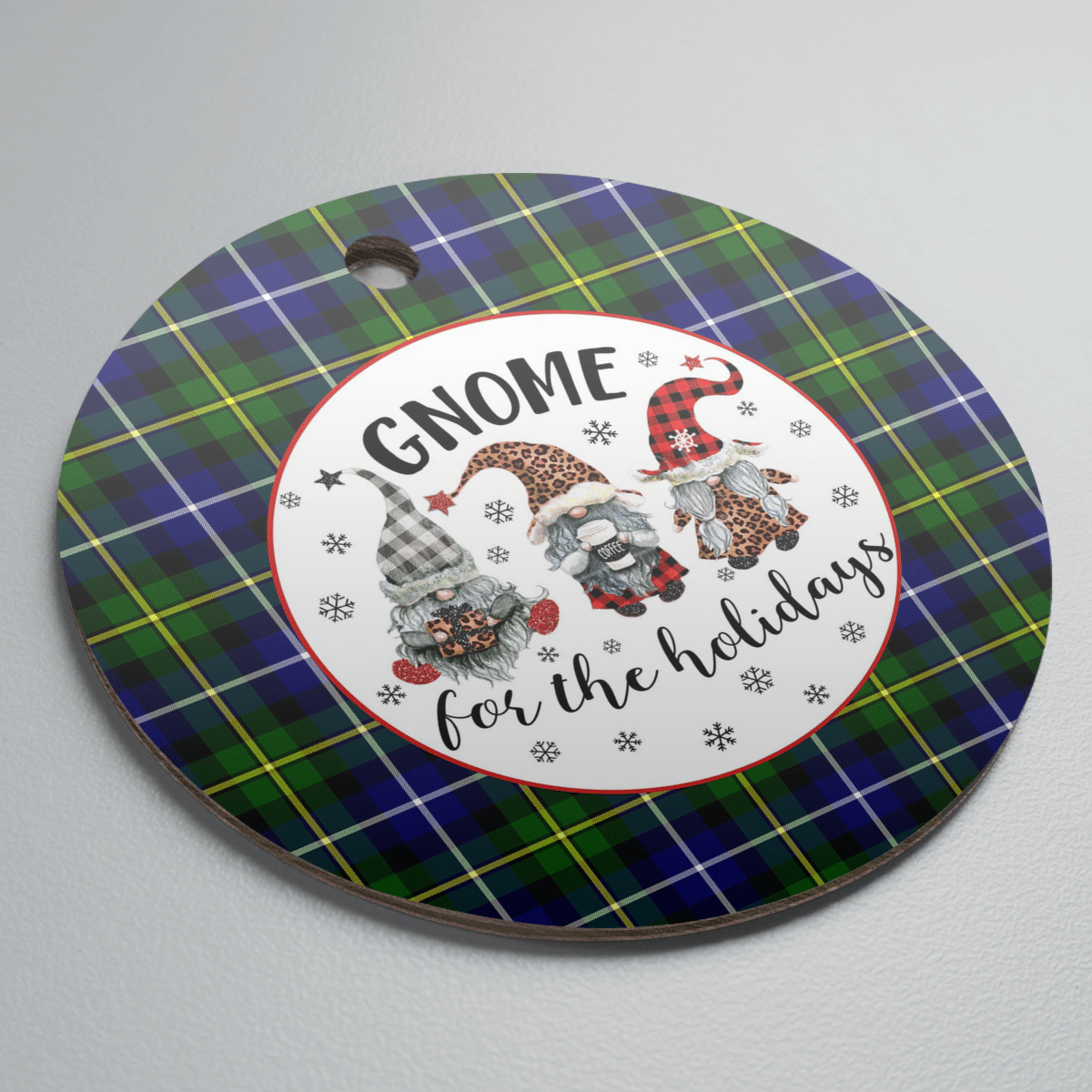 Clan MacNeil of Barra Modern Tartan Tartan Crest Gnome Round Ceramic Ornament ZQ37 MacNeil of Barra Modern Tartan Tartan Christmas   