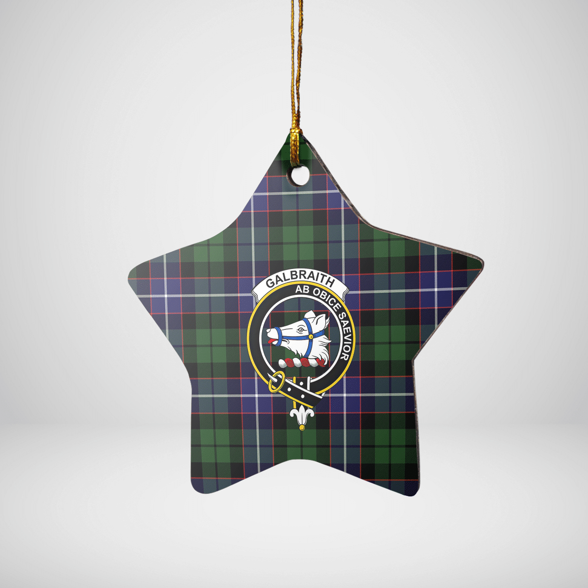 Clan Galbraith Modern Tartan Crest Star Ceramic Ornament IT82 Galbraith Modern Tartan Tartan Christmas   