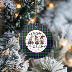 Clan Hunter Tartan Tartan Crest Gnome Round Ceramic Ornament BL25 Hunter Tartan Tartan Christmas   