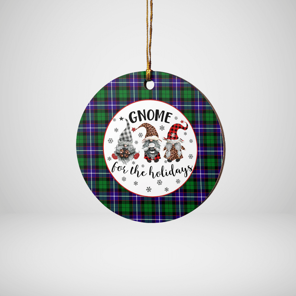 Clan Hunter Tartan Tartan Crest Gnome Round Ceramic Ornament BL25 Hunter Tartan Tartan Christmas   