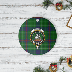 Clan Duncan Modern Tartan Crest Round Ceramic Ornament MZ98 Duncan Modern Tartan Tartan Christmas   