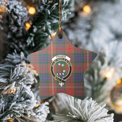 Clan Fraser Hunting Modern Tartan Crest Star Ceramic Ornament FO34 Fraser Hunting Modern Tartan Tartan Christmas   