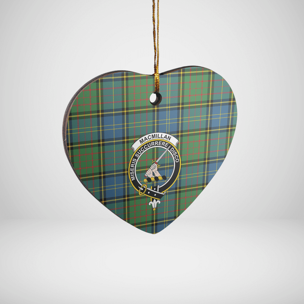 Clan MacMillan Hunting Ancient Tartan Crest Heart Ceramic Ornament RY19 MacMillan Hunting Ancient Tartan Tartan Christmas   