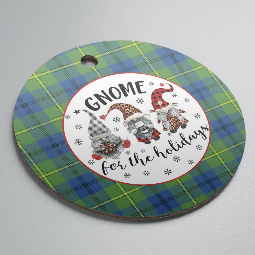 Clan Johnston Ancient Tartan Tartan Crest Gnome Round Ceramic Ornament UN63 Johnston Ancient Tartan Tartan Christmas   