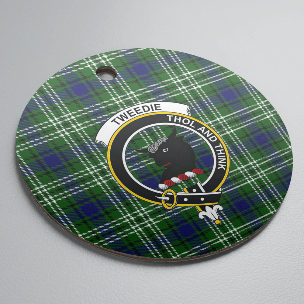 Clan Tweedside District Tartan Crest Round Ceramic Ornament TV72 Tweedside District Tartan Tartan Christmas   
