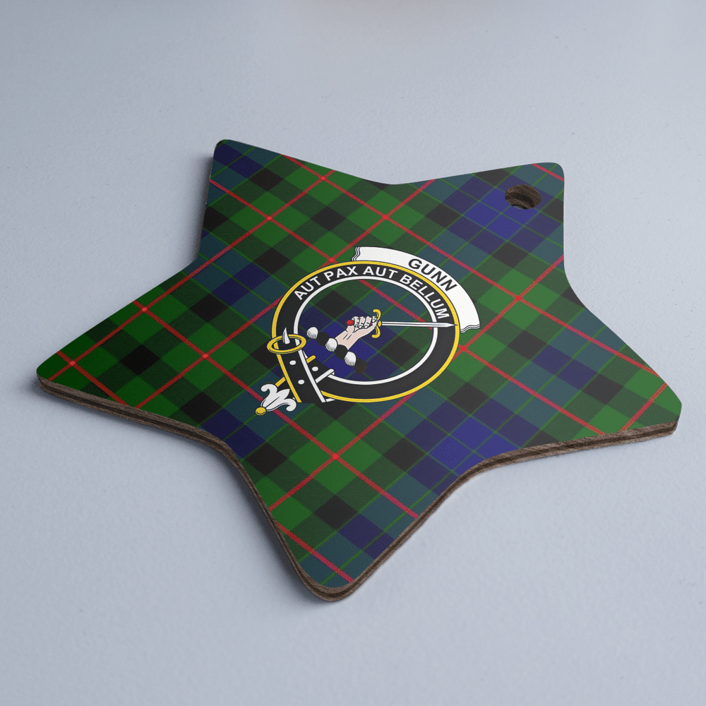 Clan Gunn Modern Tartan Crest Star Ceramic Ornament SX78 Gunn Modern Tartan Tartan Christmas   