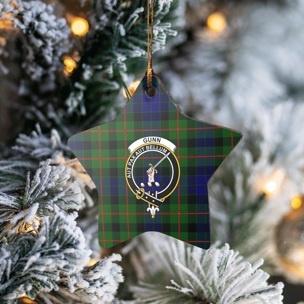 Clan Gunn Modern Tartan Crest Star Ceramic Ornament SX78 Gunn Modern Tartan Tartan Christmas   