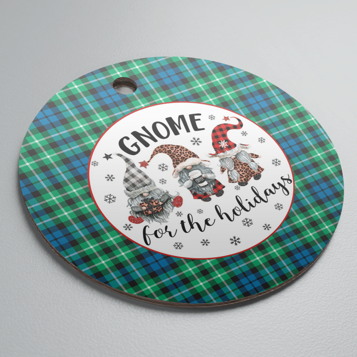 Clan Graham of Montrose Ancient Tartan Tartan Crest Gnome Round Ceramic Ornament FN41 Graham of Montrose Ancient Tartan Tartan Christmas   