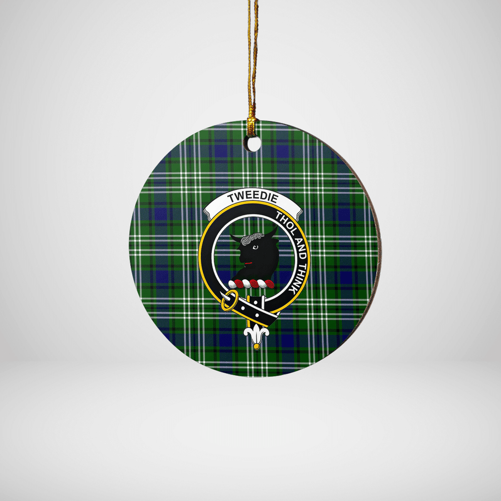 Clan Tweedside District Tartan Crest Round Ceramic Ornament TV72 Tweedside District Tartan Tartan Christmas   