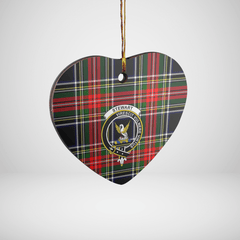 Clan Stewart Black Tartan Crest Heart Ceramic Ornament VH59 Stewart Black Tartan Tartan Christmas   