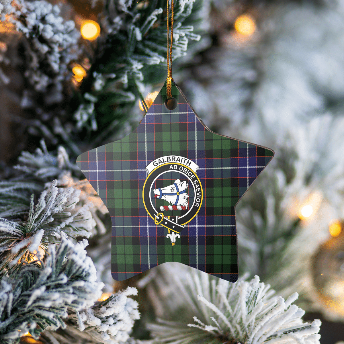 Clan Galbraith Modern Tartan Crest Star Ceramic Ornament IT82 Galbraith Modern Tartan Tartan Christmas   