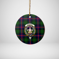 Clan Urquhart Modern Tartan Crest Round Ceramic Ornament PR93 Urquhart Modern Tartan Tartan Christmas   
