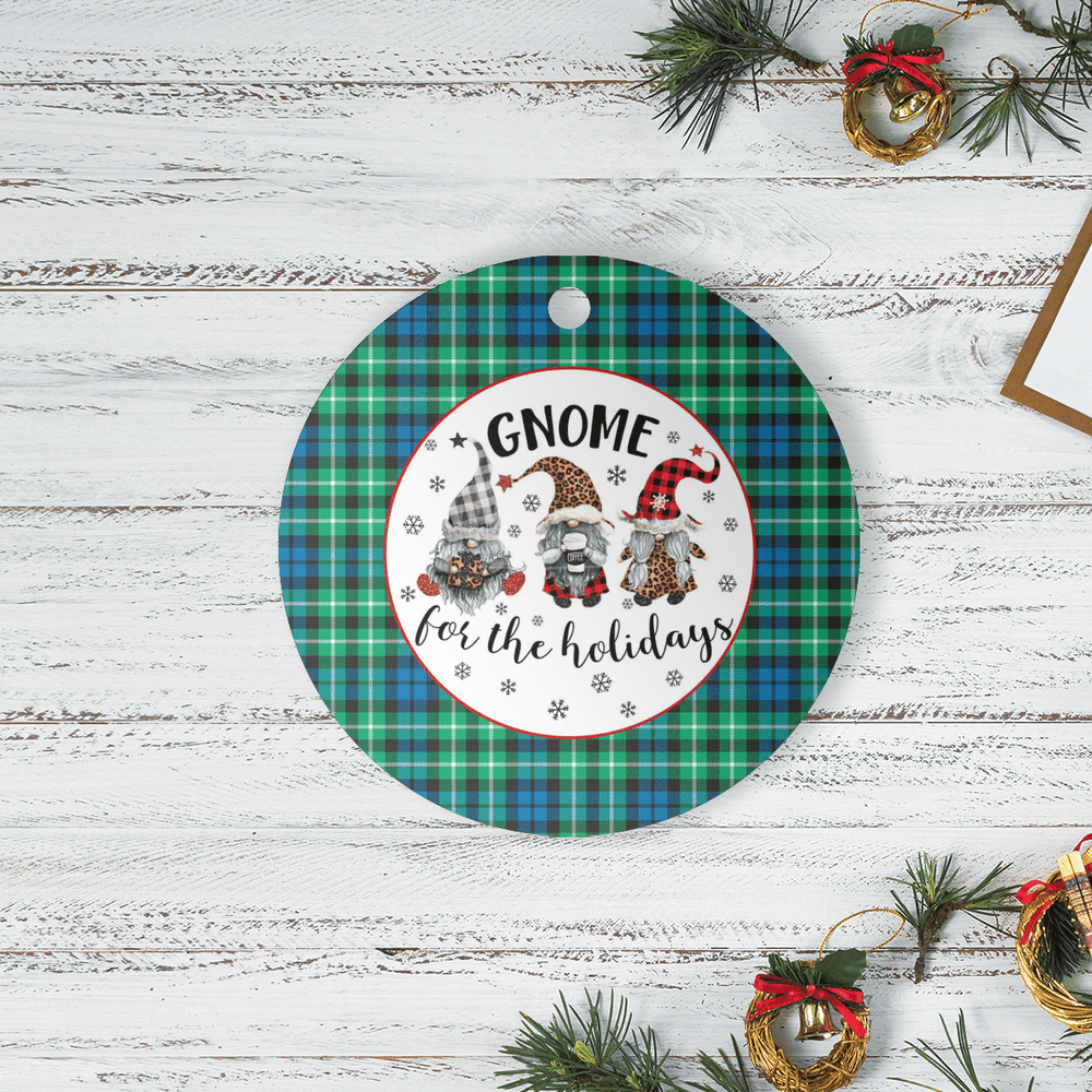 Clan Graham of Montrose Ancient Tartan Tartan Crest Gnome Round Ceramic Ornament FN41 Graham of Montrose Ancient Tartan Tartan Christmas   