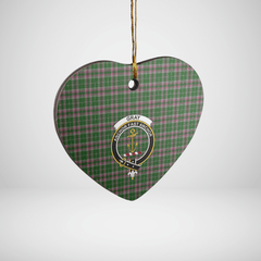 Clan Gray Hunting Tartan Crest Heart Ceramic Ornament WL85 Gray Hunting Tartan Tartan Christmas   