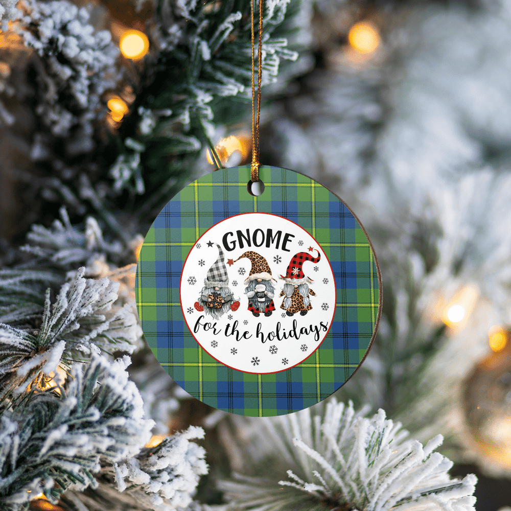 Clan Johnston Ancient Tartan Tartan Crest Gnome Round Ceramic Ornament UN63 Johnston Ancient Tartan Tartan Christmas   