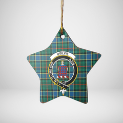 Clan Ogilvie Hunting Ancient Tartan Crest Star Ceramic Ornament MW19 Ogilvie Hunting Ancient Tartan Tartan Christmas   