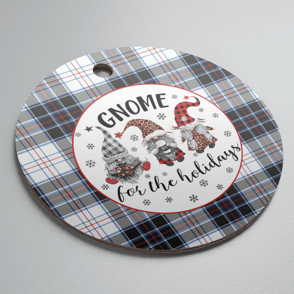 Clan MacRae Dress Modern Tartan Tartan Crest Gnome Round Ceramic Ornament EQ64 MacRae Dress Modern Tartan Tartan Christmas   