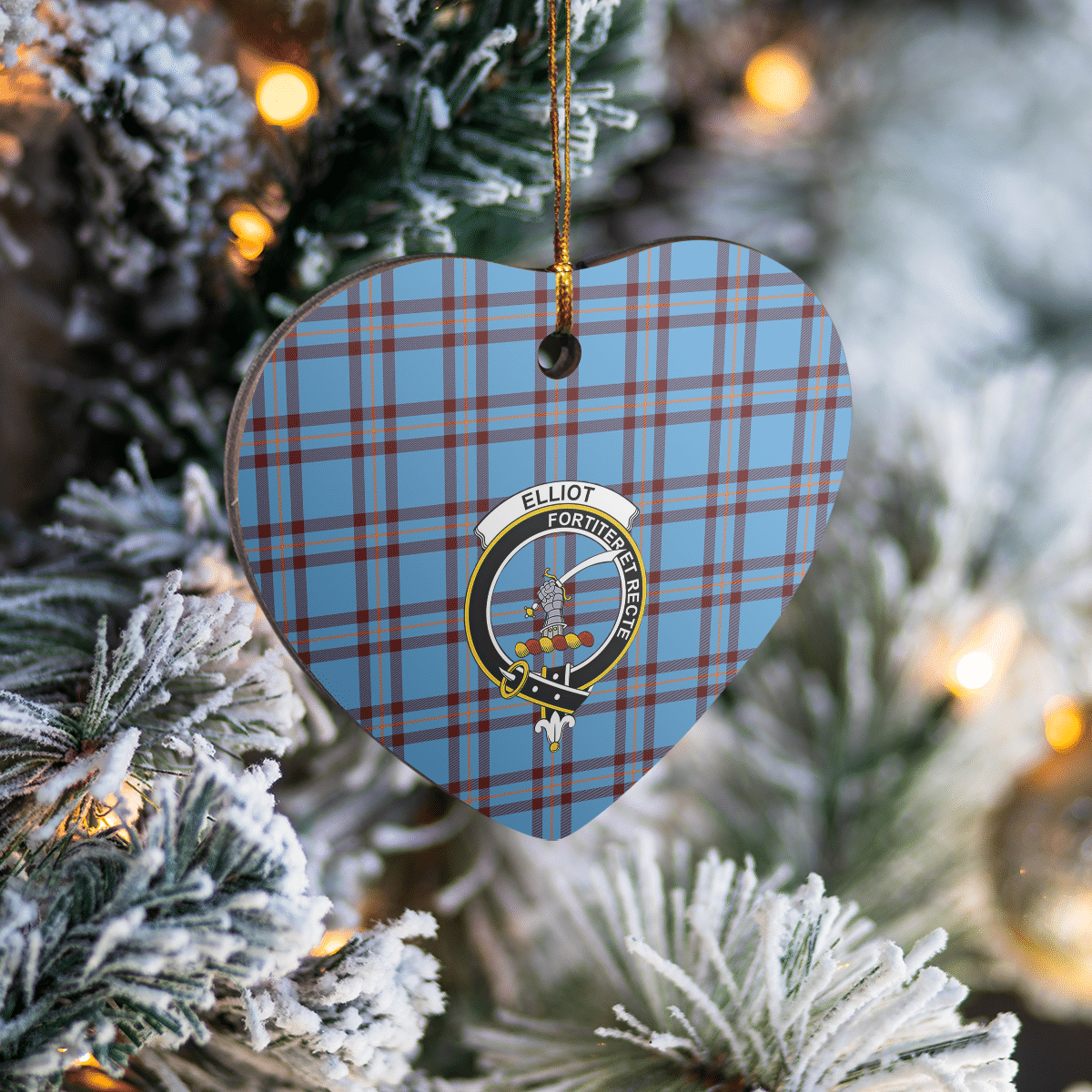Clan Elliot Ancient Tartan Crest Heart Ceramic Ornament OQ20 Elliot Ancient Tartan Tartan Christmas   