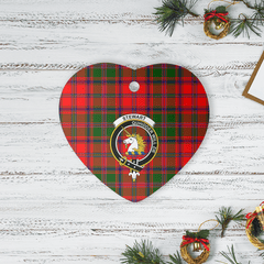 Clan Stewart of Appin Modern Tartan Crest Heart Ceramic Ornament BH70 Stewart of Appin Modern Tartan Tartan Christmas   