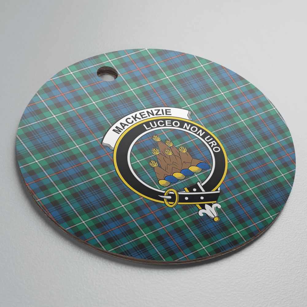 Clan MacKenzie Ancient Tartan Crest Round Ceramic Ornament RC68 MacKenzie Ancient Tartan Tartan Christmas   