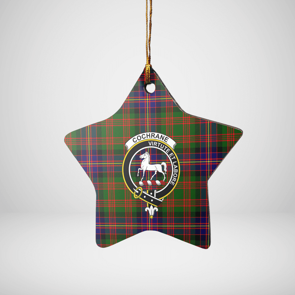Clan Cochrane Modern Tartan Crest Star Ceramic Ornament QH71 Cochrane Modern Tartan Tartan Christmas   