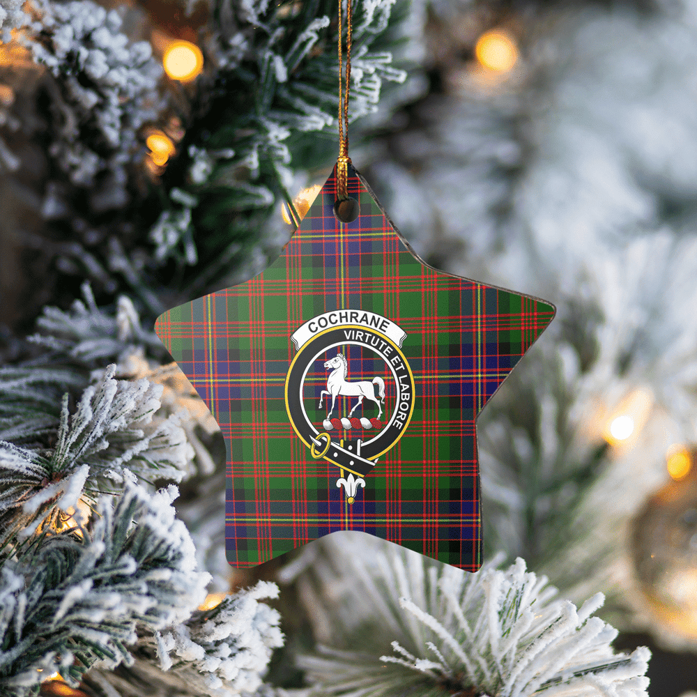 Clan Cochrane Modern Tartan Crest Star Ceramic Ornament QH71 Cochrane Modern Tartan Tartan Christmas   