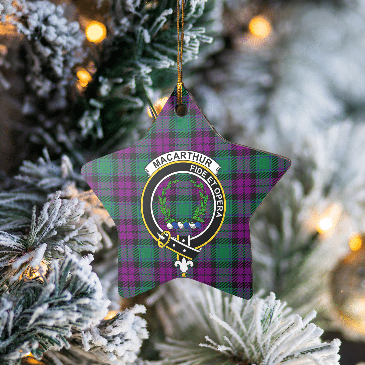 Clan MacArthur – Milton Tartan Crest Star Ceramic Ornament NC77 MacArthur – Milton Tartan Tartan Christmas   