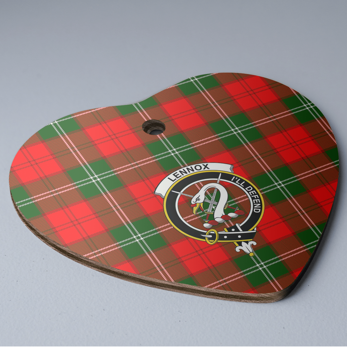 Clan Lennox Modern Tartan Crest Heart Ceramic Ornament OU32 Lennox Modern Tartan Tartan Christmas   