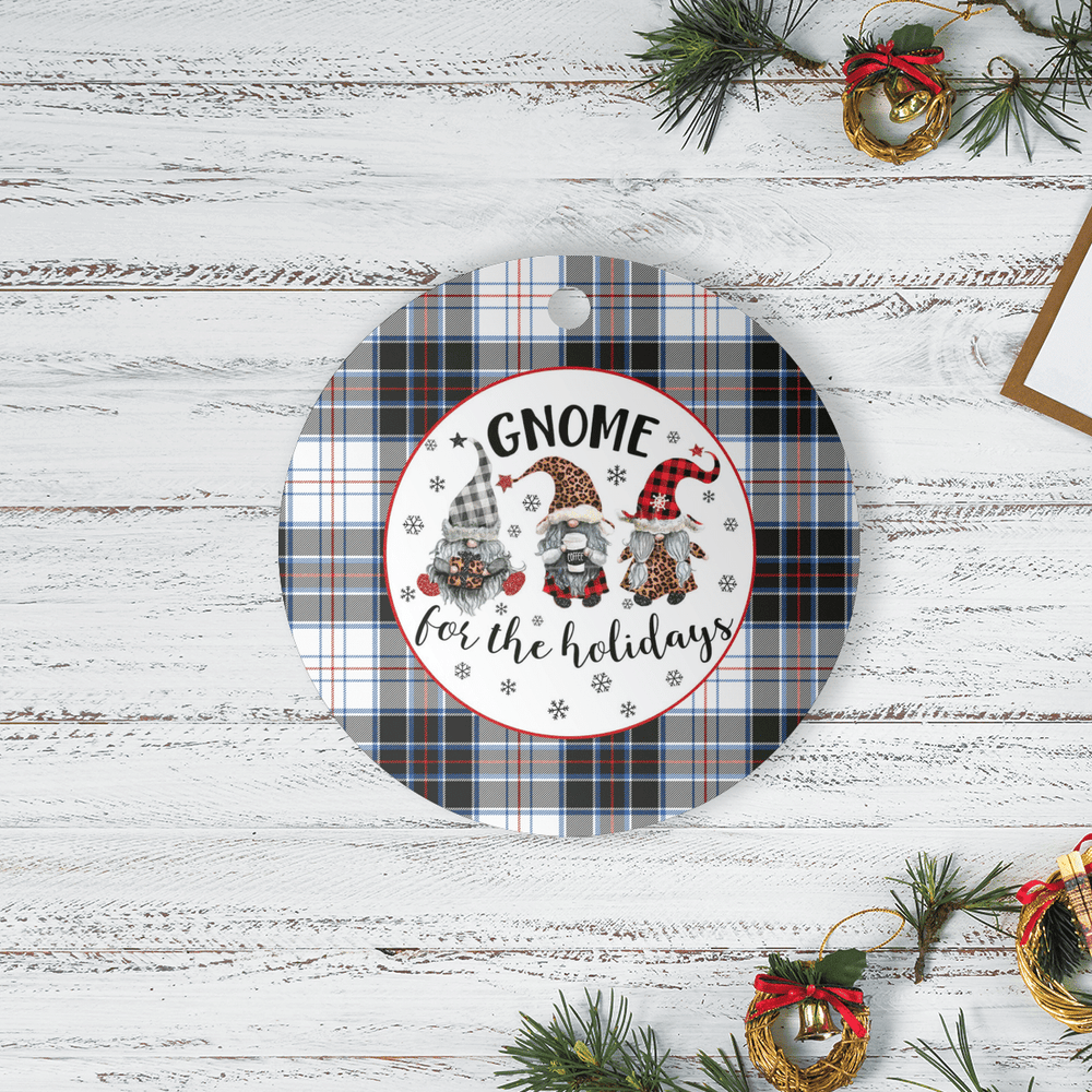 Clan MacRae Dress Modern Tartan Tartan Crest Gnome Round Ceramic Ornament EQ64 MacRae Dress Modern Tartan Tartan Christmas   