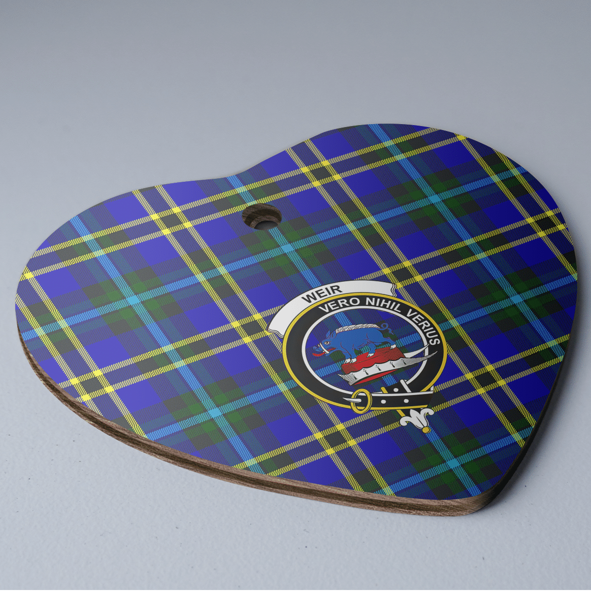 Clan Weir Modern Tartan Crest Heart Ceramic Ornament CF35 Weir Modern Tartan Tartan Christmas   