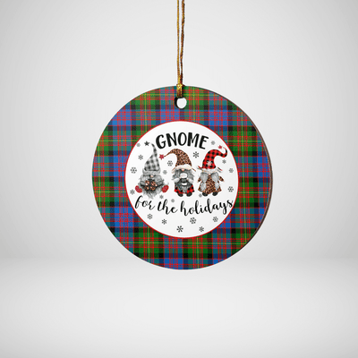 Clan Carnegie Ancient Tartan Tartan Crest Gnome Round Ceramic Ornament IJ47
