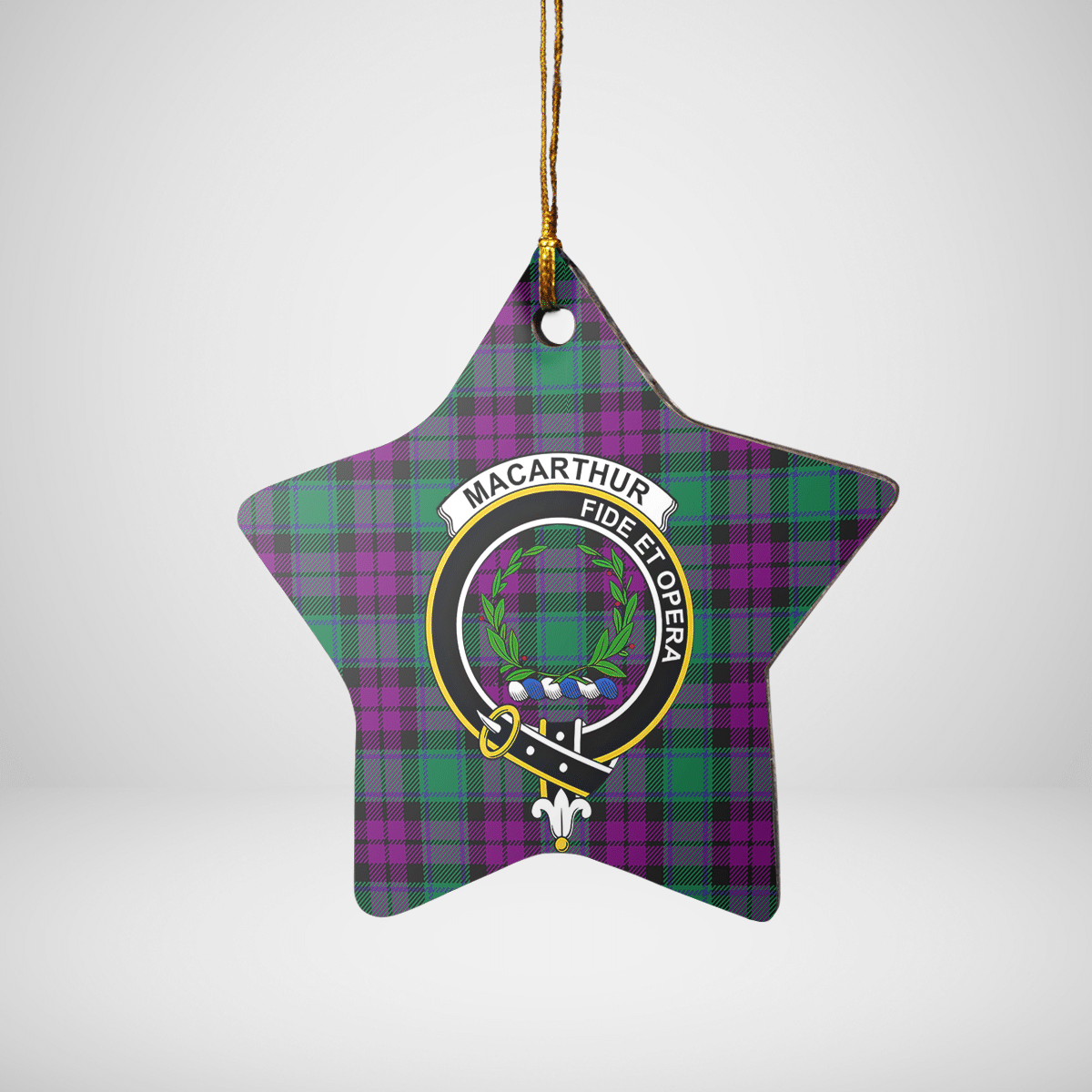 Clan MacArthur – Milton Tartan Crest Star Ceramic Ornament NC77 MacArthur – Milton Tartan Tartan Christmas   