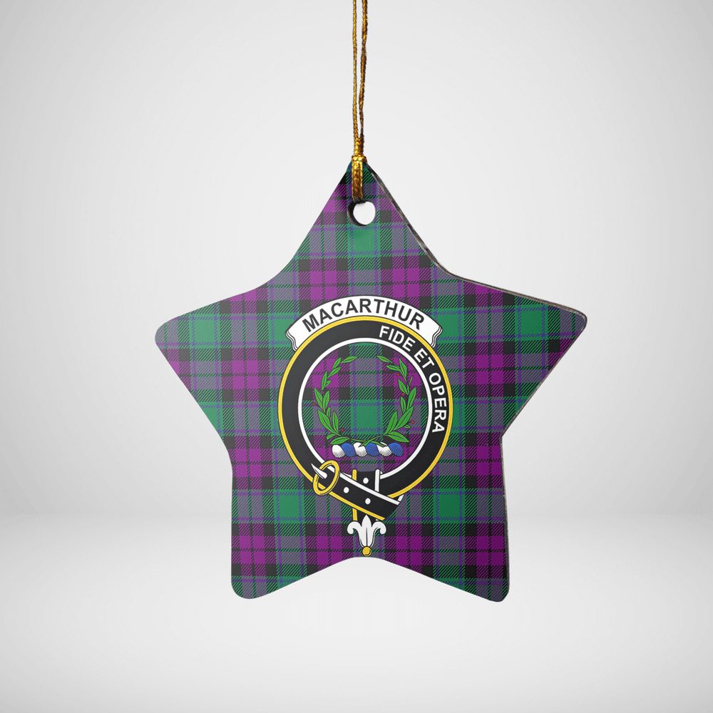 Clan MacArthur – Milton Tartan Crest Star Ceramic Ornament NC77 MacArthur – Milton Tartan Tartan Christmas   