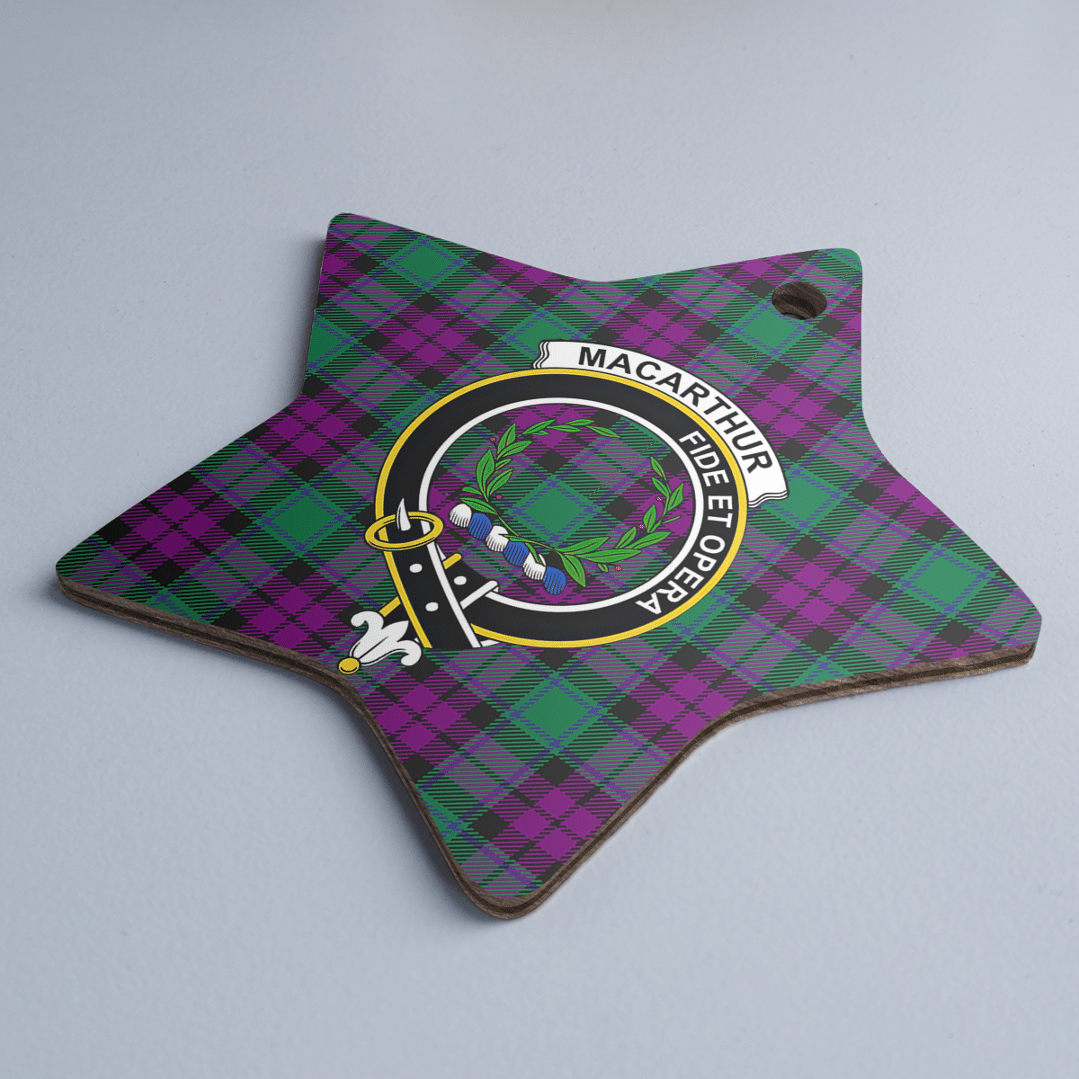 Clan MacArthur – Milton Tartan Crest Star Ceramic Ornament NC77 MacArthur – Milton Tartan Tartan Christmas   