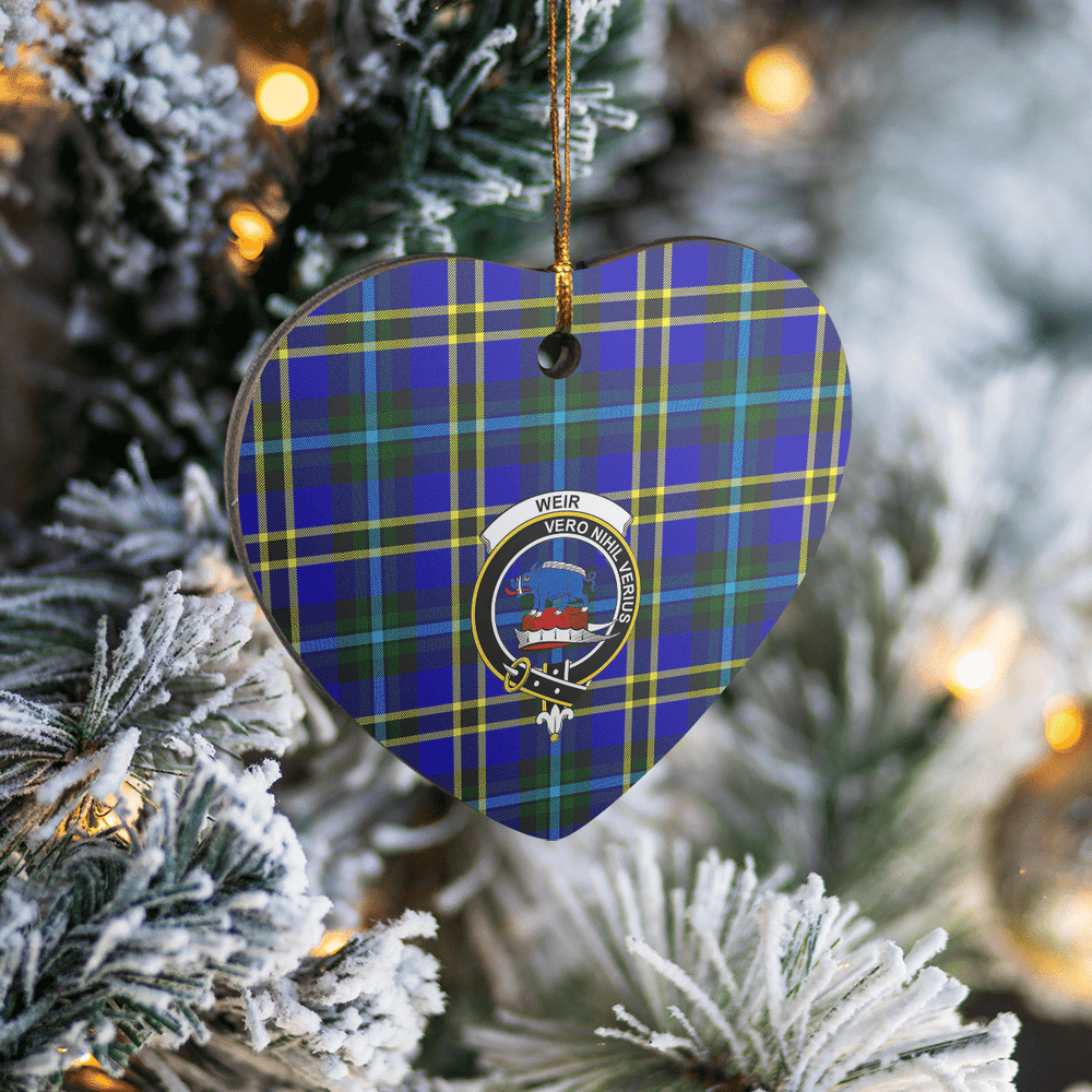 Clan Weir Modern Tartan Crest Heart Ceramic Ornament CF35 Weir Modern Tartan Tartan Christmas   