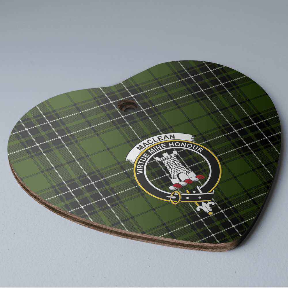 Clan MacLean Hunting Tartan Crest Heart Ceramic Ornament AF24 MacLean Hunting Tartan Tartan Christmas   