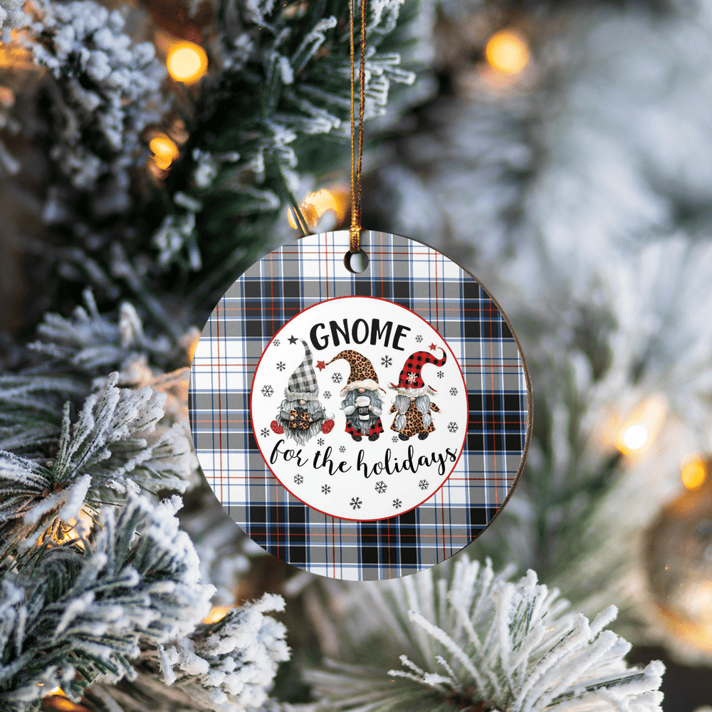 Clan MacRae Dress Modern Tartan Tartan Crest Gnome Round Ceramic Ornament EQ64 MacRae Dress Modern Tartan Tartan Christmas   