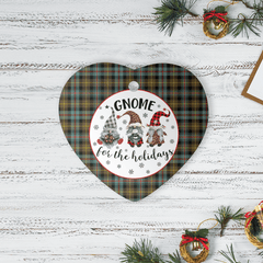 Clan Farquharson Weathered  Tartan Tartan Crest Gnome Heart Ceramic Ornament EK63 Farquharson Weathered Tartan Tartan Christmas   