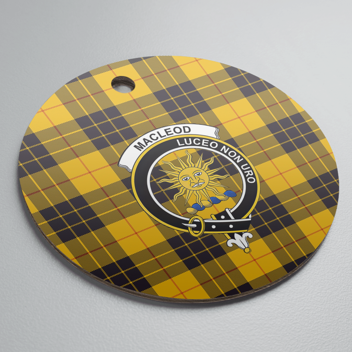 Clan MacLeod of Lewis Ancient Tartan Crest Round Ceramic Ornament RV35 MacLeod of Lewis Ancient Tartan Tartan Christmas   