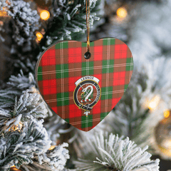 Clan Lennox Modern Tartan Crest Heart Ceramic Ornament OU32 Lennox Modern Tartan Tartan Christmas   