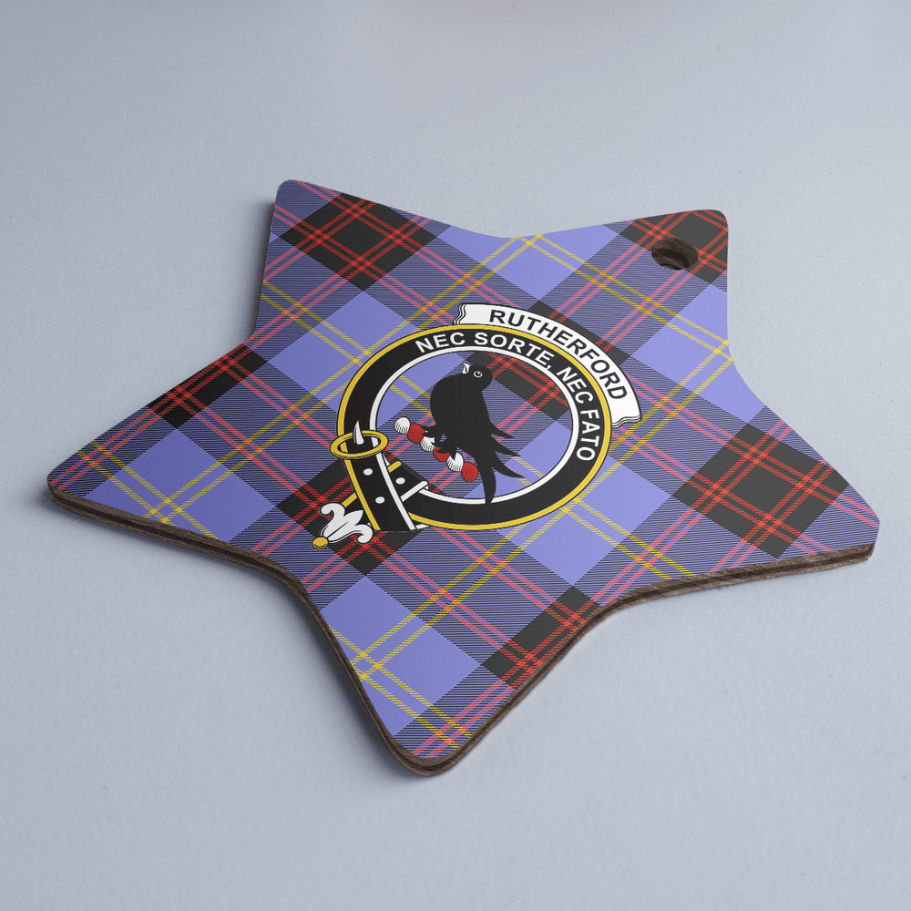 Clan Rutherford Tartan Crest Star Ceramic Ornament CT31 Rutherford Tartan Tartan Christmas   