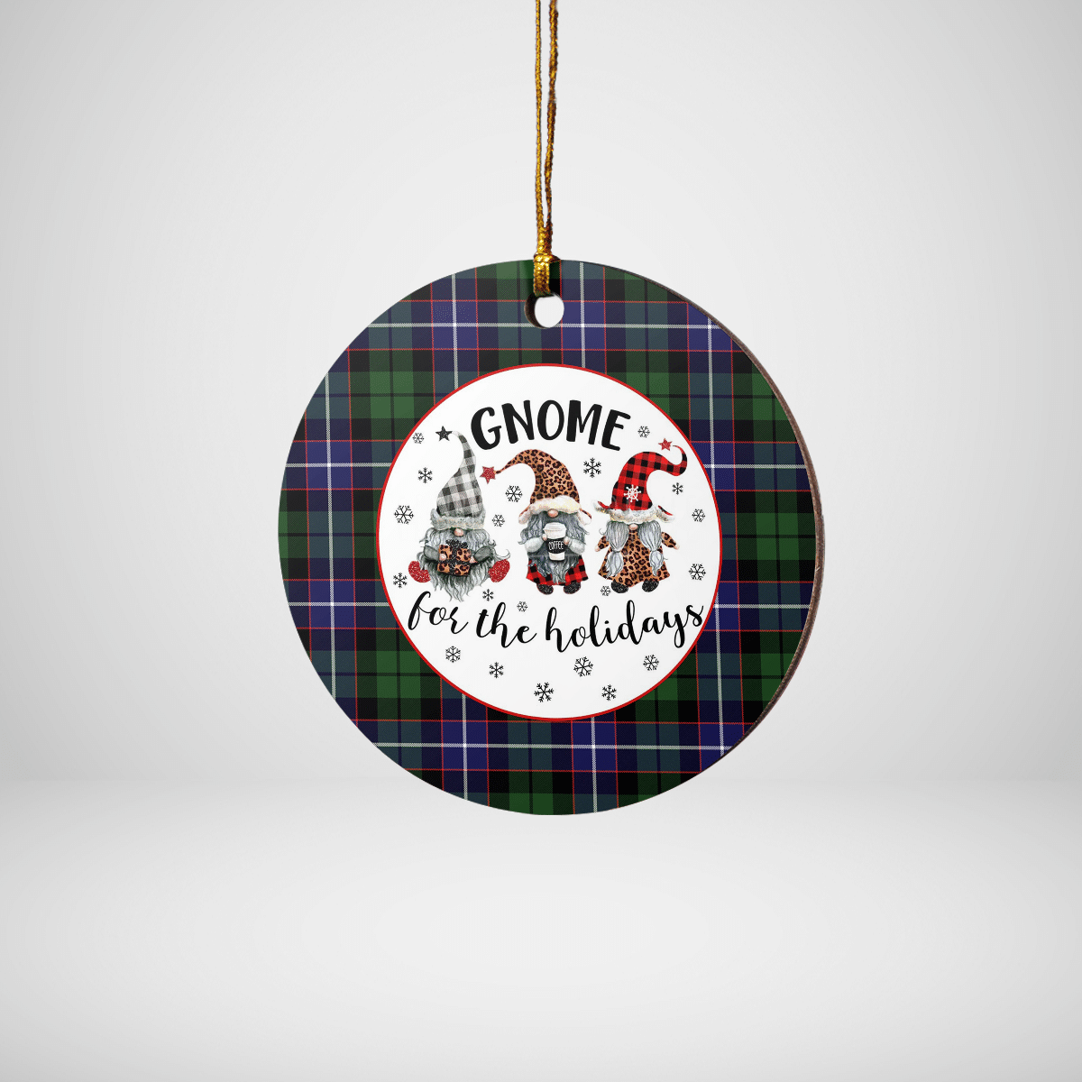 Clan Galbraith Modern Tartan Tartan Crest Gnome Round Ceramic Ornament BR23 Galbraith Modern Tartan Tartan Christmas   