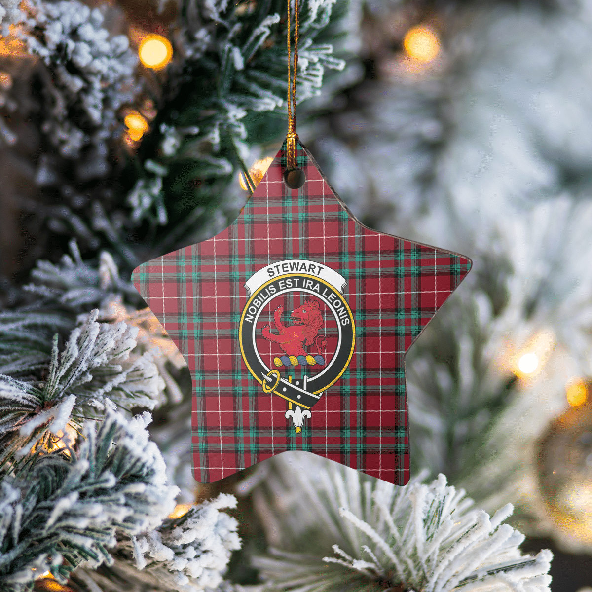 Clan Stewart (Stuart) of Bute Tartan Crest Star Ceramic Ornament XZ96 Stewart (Stuart) of Bute Tartan Tartan Christmas   